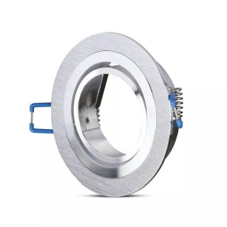 Oczko V-TAC aluminiowe odlew 1xGU10 okrągłe aluminium szczotkowane VT-782RD-AB