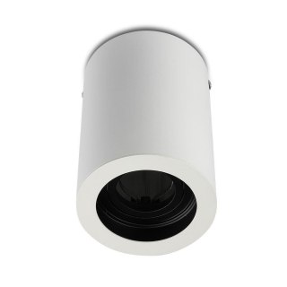 Oprawa V-TAC aluminiowa GU10 okrągła natynkowa tuba biała+czarny 142x100 VT-796-WH