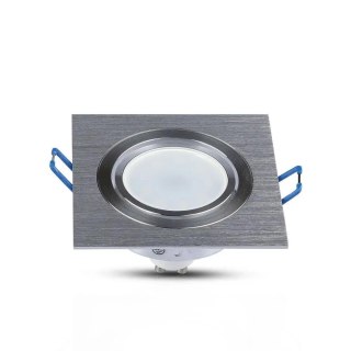 Oczko V-TAC aluminiowe odlew 1xGU10 kwadrat aluminium szczotkowane VT-782SQ-AB