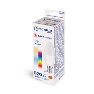 LED ŚWIECOWA 4,9W E-14 230V RGBW+CCT+DIM BTM Spectrum SMART Easy Smart