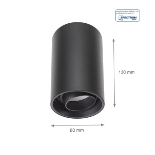 CHLOE GU10 SPOT natynkowa GU10 250V IP20 80x130mm czarny okrągła ruchoma