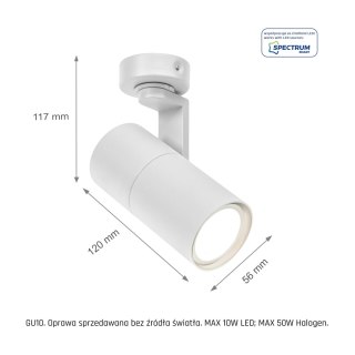 MADARA MINI II GU10 BAZA GU10 250V IP20 56x120x117mm biały