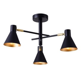 Lampa sufitowa wisząca LESS regulowana czarno-złota 3xE27