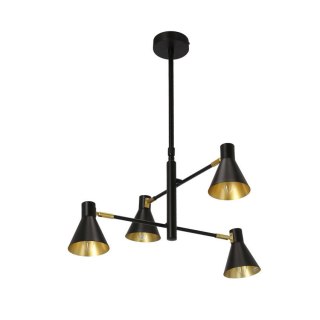 Lampa sufitowa wisząca LESS regulowana czarno-złota 4xE27