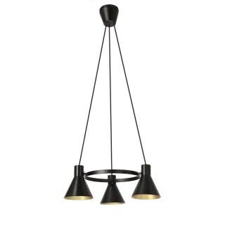 Lampa wisząca MORE 3xE27 czarny mat - złoty