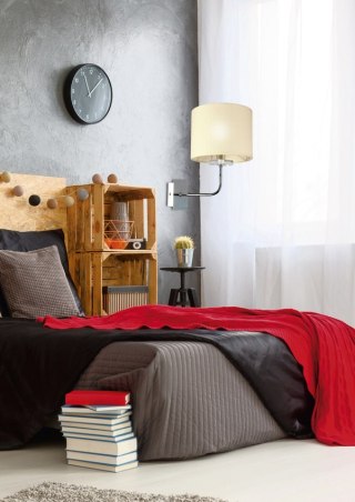 Kinkiet ESTERA chrom abażur z tkaniny 1xE14