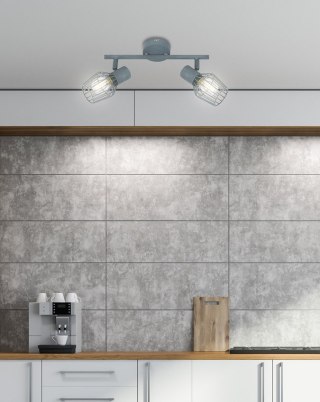 Lampa sufitowa ścienna VIKING szara 2xE14