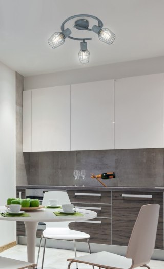 Lampa sufitowa VIKING szara 3xE14