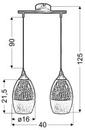 Lampa sufitowa wisząca CELIA srebrna 2xE27_wymiar