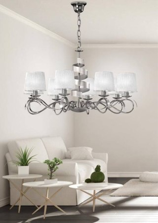 Lampa wisząca żyrandol DENIS chrom 8xE14