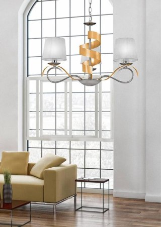 Lampa wisząca żyrandol DENIS chrom+złoty 3xE14