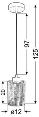 Lampa wisząca sufitowa COX chrom 1xE27 wymiar