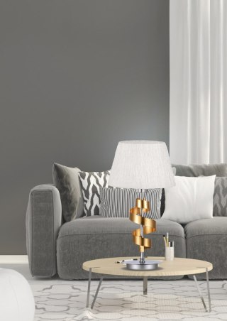 Lampa stołowa stołowa chromowo-złota gabinetowa DENIS biały abażur