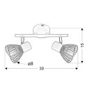 Lampa ścienna FLY czarna 2x40W E14 Candellux 92-61898_wymiary