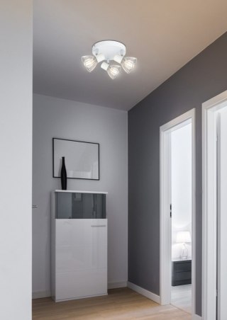 Lampa sufitowa plafon FLY biały/chrom 3x40W E14