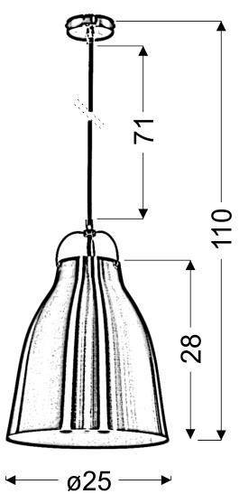 Lampa sufitowa wisząca PENSILVANIA biała1xE27