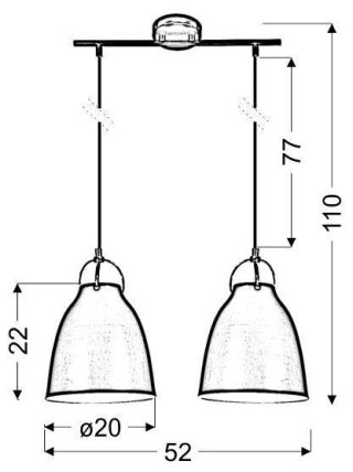 Lampa sufitowa wisząca PENSILVANIA biała 2xE27