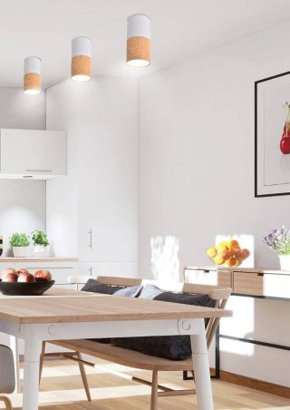 Lampa sufitowa TUBA biała/drewniana 2273655