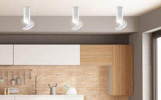 Lampa sufitowa TUBA biała z pierścieniem 2282725