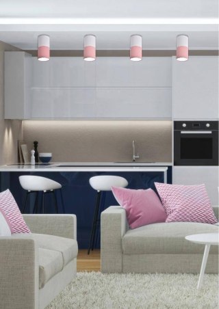 Lampa sufitowa TUBA biało-różowa 2273662