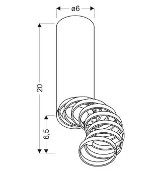 Lampa sufitowa TUBA biała z pierścieniem 2282732