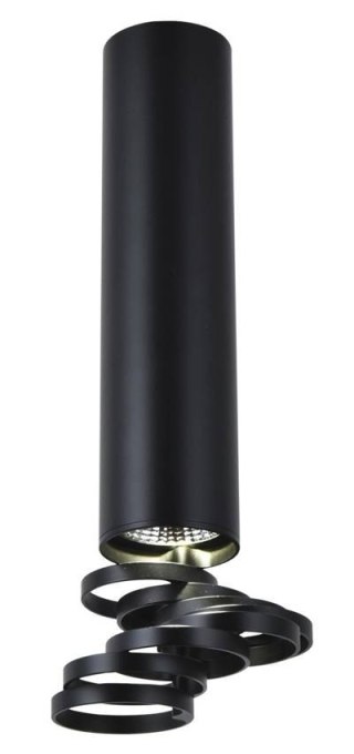 Lampa sufitowa TUBA czarna z regulowanymi pierścieniami 2282763