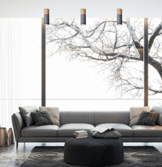 Lampa sufitowa TUBA szaro/drewniana 2284286