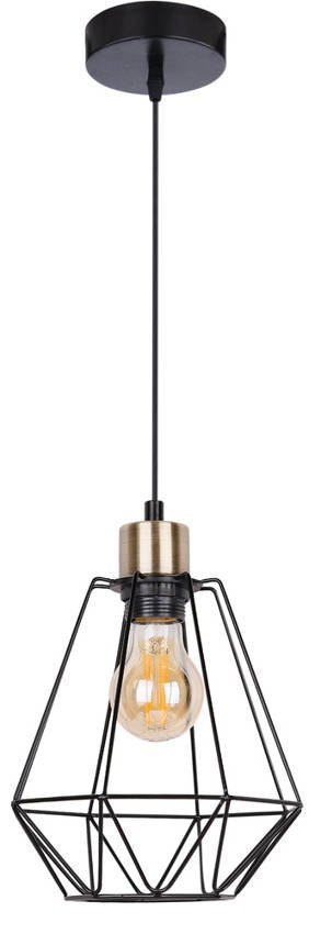 Lampa wisząca PRIMO 1xE27 czarna - patyna