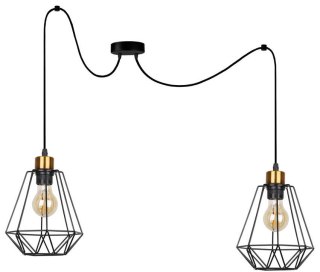 Lampa wisząca PRIMO P 2xE27 czarna - złoty