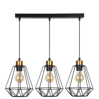 Lampa wisząca PRIMO listwa3xE27 czarny-złoty