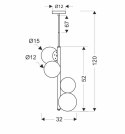 Lampa wisząca CORDEL mosiądz/biała Candellux 34-01559_wymiary