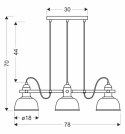 Lampa wisząca RENO regulowana czarna loft Candellux 33-79060_wymiary