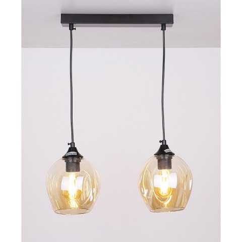 Lampa sufitowa ASPA czarno/brązowa 2xE27