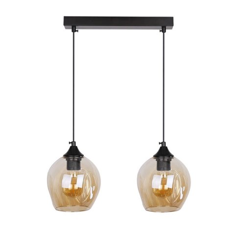 Lampa sufitowa ASPA czarno/brązowa 2xE27 2