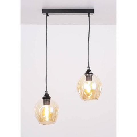 Lampa sufitowa ASPA czarno/brązowa 2xE27 3