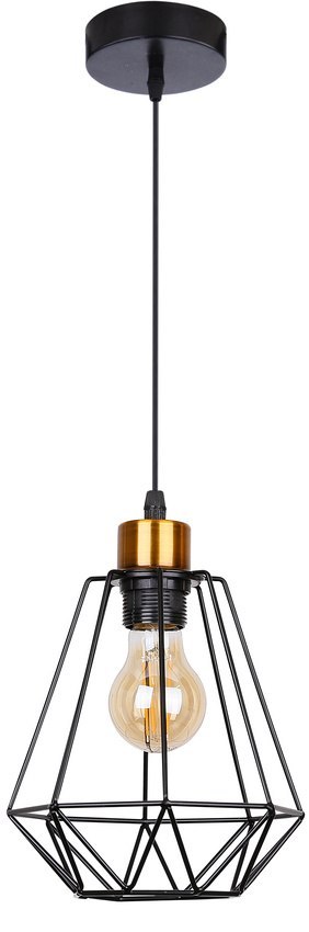 Lampa wisząca PRIMO 1xE27 czarna - złoty