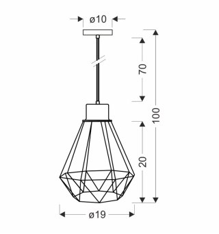 Lampa wisząca PRIMO 1xE27 czarna - złoty