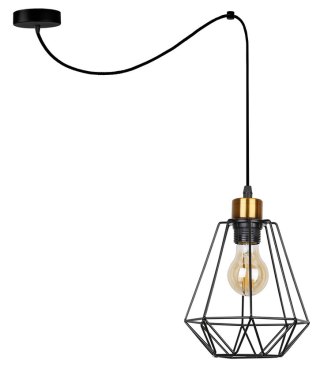 Lampa wisząca PRIMO P 1xE27 czarna - złoty