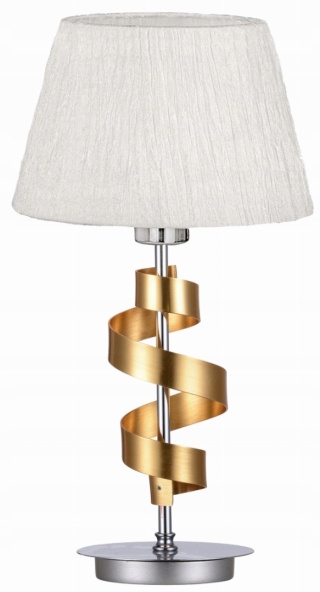 Lampa stołowa stołowa chromowo-złota gabinetowa DENIS biały abażur