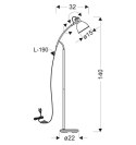  Lampa podłogowa regulowana ZUMBA 1x60W Candellux 51-72108_wymiary