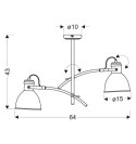 Lampa sufitowa ZUMBA regulowana Candellux 32-72054_wymiary