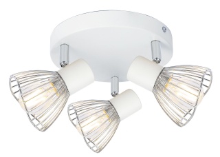 Lampa sufitowa plafon FLY biały/chrom 3x40W E14