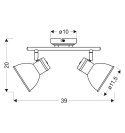 Lampa sufitowa/ścienna regulowana ZUMBA 2x40W Candellux 92-72139_wymiary