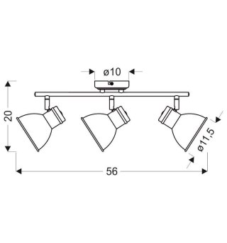 Lampa sufitowa/ścienna regulowana ZUMBA 3x40W