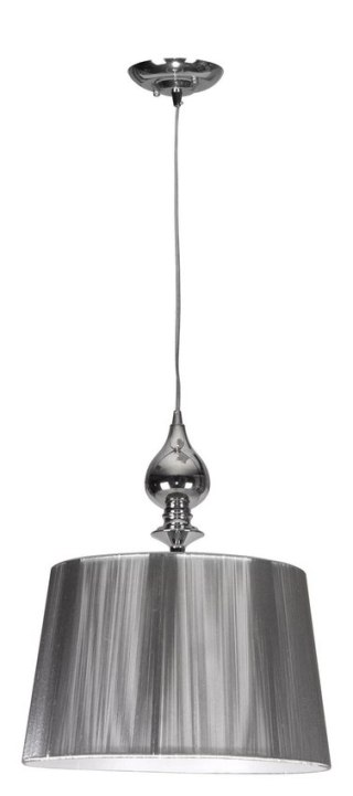 Lampa wisząca sufitowa GILLENIA srebrna abażur nitkowy