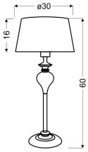 Lampa stołowa GILLENIA chromowa z czarnym nitkowym abażurem Candellux 41-21406_wymiary