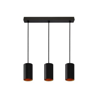 CHLOE GU10 X 3 GU10 zwieszana 250V IP20 3x70x125mm czarny złoty okrągła baza prostokątna