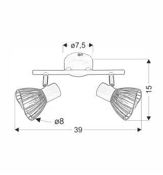 Lampa ścienna FLY czarno-złota 2x40W E14