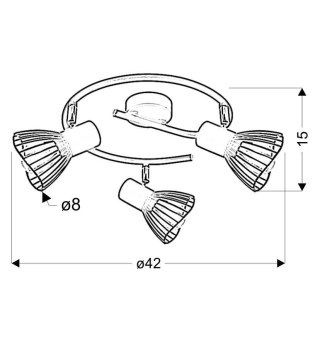 Lampa sufitowa FLY czarna 3x40W E14