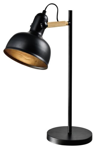 Lampa stołowa RENO czarno-drewniana loft